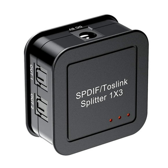 Digital Optical Audio Splitter, Optical Audio Splitter 1x3, Support Signal Timing Rearrangement,