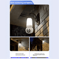 thumbnail image 4 of Cámara de bombilla de 3 MP, bombilla de 360° y cámara 2 en 1, cámara de vigilancia de seguridad con conversación bidireccional Wifi, sin necesidad de cableado para interiores, 4 of 6