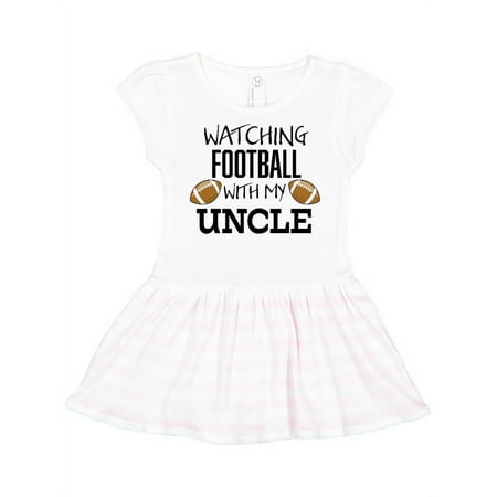 

Inktastic Watching Football with my Uncle Gift Toddler Girl Dress
