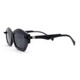 thumbnail image 3 of Hipster Vintage Style Rectangular Lip Stick Shape Hinge Plastic Sunglasses All Black, 3 of 4