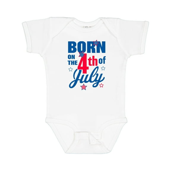 Inktastic Born on the 4th of July Boys or Girls Baby Bodysuit