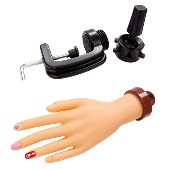 IBASETOY Silicone Nail Hand For Practice Nail Art Home DIY 1Set