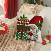 Linnome Christmas Gnome Pillow Red Combo, Happy Decoration Cushion for Home Sofa Bedside, Festive Holiday Home Decor
