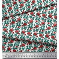 thumbnail image 2 of Soimoi Rayon Crepe Fabric Leaves & Floral Block Print Fabric by The Yard 46 Inch Wide, 2 of 3