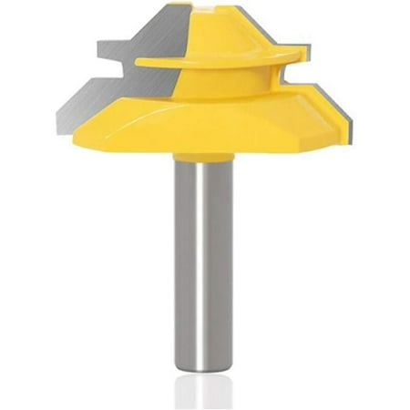 

8mm 45 Degree Latch Lock Miter Router Bit Slotting Cutter For Woodworking Cutter 51mm Diameter Cut Yellow