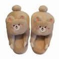 thumbnail image 1 of Zapatillas con forma de oso peludo, cálidas, antideslizantes, para interiores, casas, unisex, 1 of 2