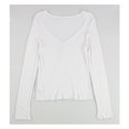 thumbnail image 2 of Project Social T Womens Ribbed V-Neck Basic T-Shirt, White, Juniors, X-Large, 2 of 2