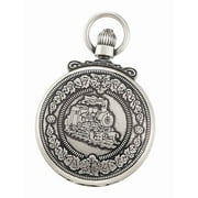 Charles-Hubert Paris Women's Antique Silver Hunter Case Quartz Pocket Watch