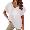 thumbnail image 1 of Blouses à Manches Courtes pour Femmes Été Sexy Mode Imprimée Col en V Régulier Haut Blouse Manches Courtes Sexy Hauts d'Été pour Femmes Hauts d'Été pour Femmes Tendance Hauts à Manches Courtes pour Femmes, 1 of 6