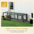 thumbnail image 6 of PawHut Wooden Outdoor Cat Tunnel Toy W/ Entrances, Cat Tube, Gray, 6 of 9