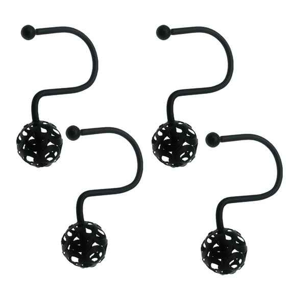 YIEMEEN Set of 4 Practical Bath Shower Curtain Rings Metal Decorative Rusts Proof Hook