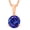 Rose Gold, variant on 3 Carat Platinum Round Tanzanite 3 Prong Solitaire Pendant Necklace (AAA Quality) W/ 16" Silver Chain