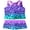 Mermaid Purple, variant on Girls Swimsuit Two Piece Set Tankini Crop Top Swim Shorts Bathing Suit Sizes 10-11Y