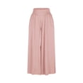 thumbnail image 4 of cocolona Womens Casual Solid Color High Waist Palazzo Pants Elastic Waist Wide Leg Dance Travel Lounge Pants, 4 of 5