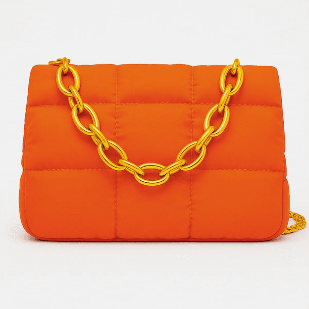 Bolsa Bandolera Mensajera Bolsa Dama Moda Mujer Acabado de los herrajes Oro Xtellar Color Naranja