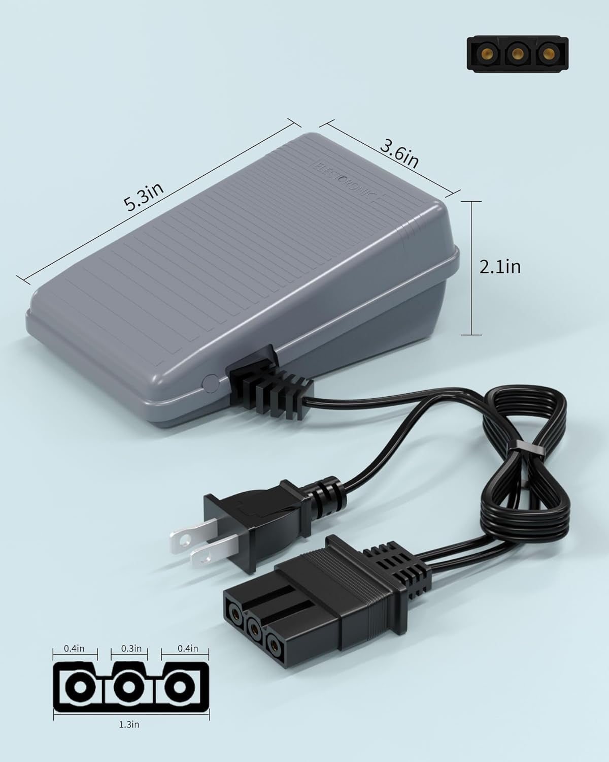 VHBW Replacement Sewing Machine Foot Pedal and Power Cord