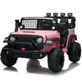 thumbnail image 3 of Funride 24 Volt Ride on Truck 2 Seater, 4WD Power Truck Wheels, Toy Gift with Remote, 800W Moter, Bluetooth Music, Spring Suspension, Pink, 3 of 9