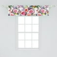 thumbnail image 2 of Flowers Vintage Window Valance, Aquarelle Design Delicate Floral Boho with Leaves Greenery, Curtain Valance for Kitchen Bedroom with Rod Pocket, 54" X 18", Dark Coral Dark Lavender, by Ambesonne, 2 of 2