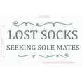 thumbnail image 3 of Lost Socks Seeking Sole Mates Vinyl Lettering Wall Decor Art Laundry Sticker Quote 23x12 -Inch Storm Gray, 3 of 5