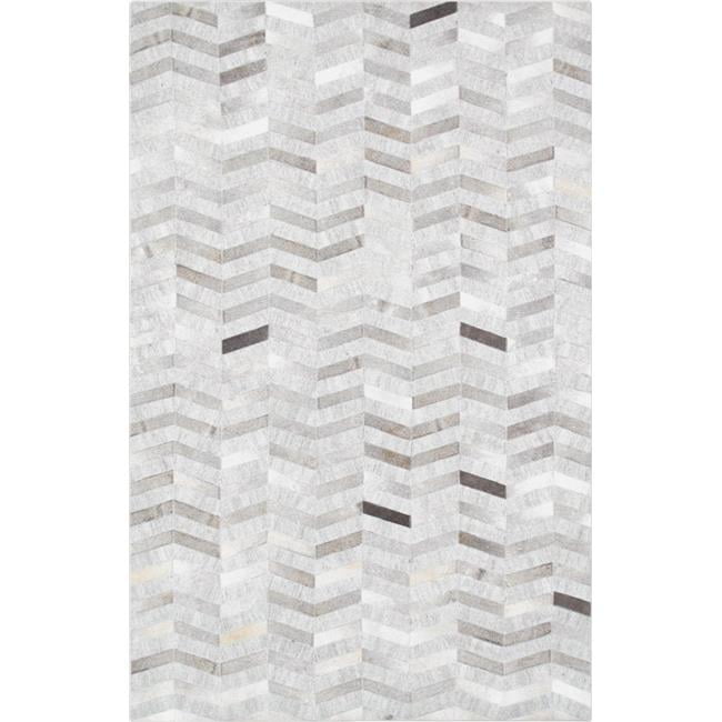 Pasargad Home PTX-3105 8x10 8 x 10 ft. Galaxy Geometric Cowhide Sari Silk Area Rug, Silver & Gray - Rectangle