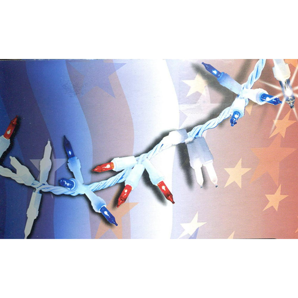 Set of 105 Red, White and Blue Sparkler Twinkle Mini Light Garland Red White And Blue Twinkle Lights