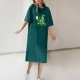 thumbnail image 2 of ZQUUVOU Womens St Patricks Day Dress Short Sleeve V Neck Maxi Sundress I-Olive Green,XL, 2 of 4