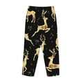 thumbnail image 5 of Junzan Christmas Gold Deers Women'S Pajama Pants Drawstring Comfy Sleep Bottoms With Pockets, 5 of 9