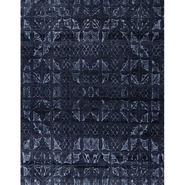 Ahgly Company Tapis d'Intérieur Lavables en Machine Rectangulaire Abstrait Bleu Nuit, 7' x 9'