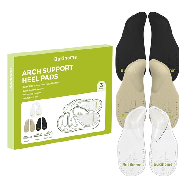 Plantillas para zapatos Bukihome Arch Support Gel, 3 pares de adhesivos