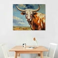 thumbnail image 2 of COMIO  Cow Pictures Wall Decor Picture Of Texas Longhorn Print Bull Horn Picture Artwork Of Cows For Bedroom Living Room, 2 of 4