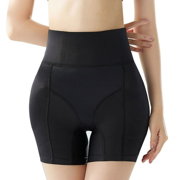 SWSMCLT Women's Butt Lifting Butt Lifter High Waist Shapewear Shorts Hip Pads Padded Padding Shaper Underwear Firm Black 4-6