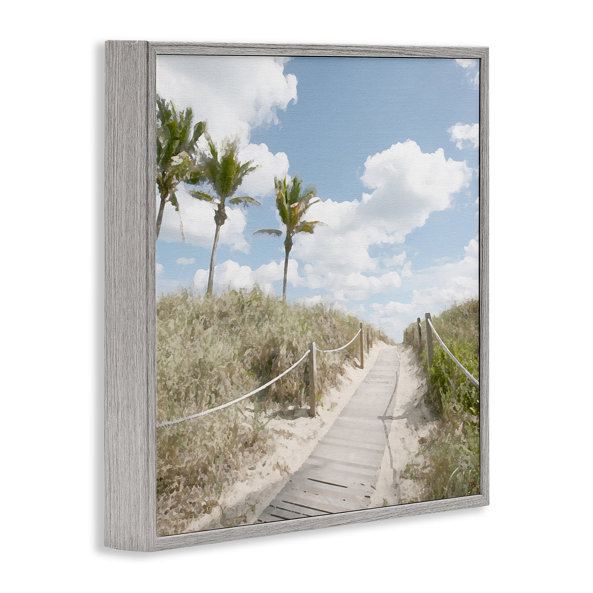Stupell Industries Stroll In Dunes Landscape Landscape Painting Gray Framed Art Print Wall Art, 24 x 24