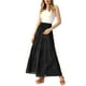 thumbnail image 2 of Faldas Boho para Mujeres Inspire Chic, Falda Maxi de Playa con Cintura Elástica Fruncida y Diseño en Capas, Color Negro, 2 of 6