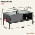 thumbnail image 4 of Bestier LED Coffee Table with Glass Top for Living Room, Center Tea Table with Storage in Grey, 4 of 11