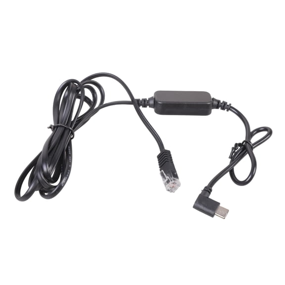 Long 1.75m USB C 5V to RJ11 12V Power Supply Cable with 90 Degree Bend for Tight Space in Vehicles