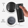 thumbnail image 3 of Thermosteel Vacuum Insulated Travel Coffee Mug - 300ml, Black | Prolonged Hours Hot & Cold - Leakproof & Rustproof On The Go Coffee Cup | Spill Proof & Easy To Sip, 3 of 5