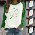 thumbnail image 5 of St. Patrick's Day Shirts for Women Crew Neck Casual Long Sleeve Patchwork Funny Printed Pullover Tops Sweatshirts(Blue,M), 5 of 5