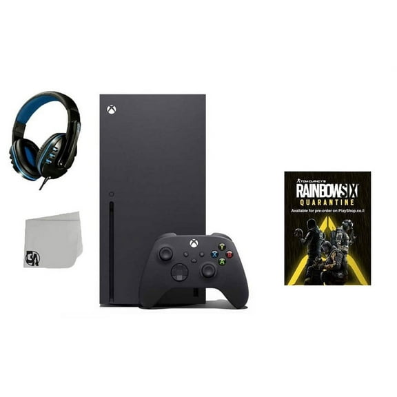 Pre-Owned Xbox Series X Video Game Console Black with Tom Clancy's Rainbow Six Quarantine BOLT AXTION Bundle
