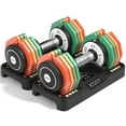 thumbnail image 1 of Mancuernas ajustables EOAT, par de 22.5 lb, set arcoíris, 1 of 9