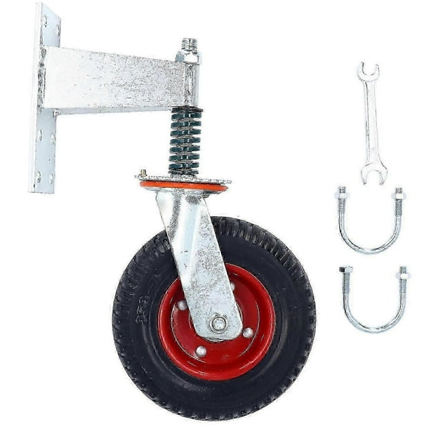 8" Heavy Duty Gate Wheel Caster 600lb Capacity High Carbon Steel & Rubber