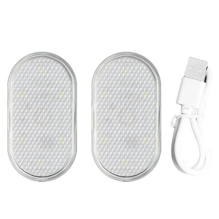 

2Pcs Car Interior LED Sensor Light USB Rechargeable Touch Switch Light Auto Wireless Ambient Lamp Night Reading Light Car Interior Light