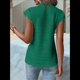 thumbnail image 4 of Tops Texturizados de Corta para Mujer, Cuello Redondo, de Punto, Elegantes, Informales, Básicos, Camisetas Sin Mangas, Corte Entallado de Verano, Verde, XXL, 4 of 9