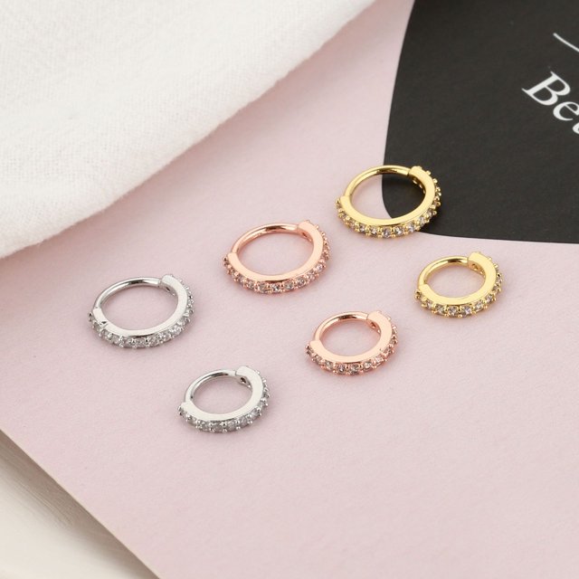 Piercing Joyas Pendientes Anillo para la nariz Cobre Microincrustaciones Zirconio Mini Hueso blando Uña Accesorios populares