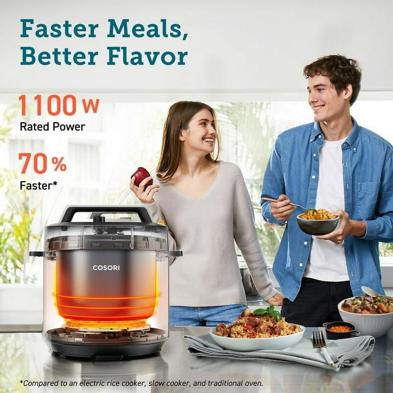 COSORI Electric Pressure Cooker 6 Quart, 9-in-1 Instant Multi Cooker 13 Presets Rice Slow Saute Sous Vide Sterilizer Recipes