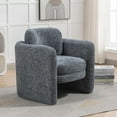 thumbnail image 3 of LuxyHoom Accent Chair, Mid Century Modern Barrel Accent Chair Armchair, Upholstered Single Sofa, Comfy Accent Chairs for Living Room, Bedroom, Guest Room, Office, Smoke Blue, 3 of 18