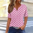 thumbnail image 4 of mfyjkho Tops Bohemios Para Mujer, Camiseta Holgada Con Cuello En V Y Botones Para Mujer, Sin Posicionamiento Tops Para Salir L, 4 of 6