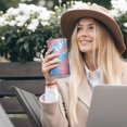 thumbnail image 5 of 20oz Coffee Tumblers Colorful Tie Dye Pattern Stainless Steel Vacuum Insulated Travel Tumbler Coffee Cups Mug with Lid and Straw with Cleaning Brush for Cold & Hot Drinks, 5 of 5