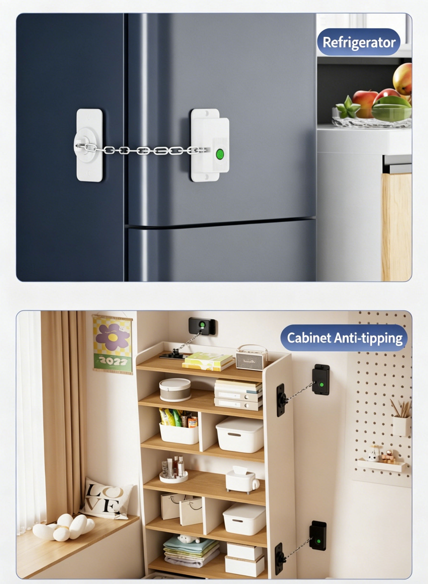 Rechargeable Fingerprint Safety Lock Adjustable Childproof Lock for Door Window Cabinet