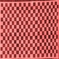 thumbnail image 1 of Ahgly Company Machine Washable Indoor Square Checkered Red Modern Area Rugs, 8' Square, 1 of 4