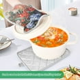 thumbnail image 3 of Yayeee Pot Holders Kitchen Heat Resistant with Pocket 7"x9.8" Cotton Oven Cooking Hot Pads, Red Vibrant Flowers, 3 of 7